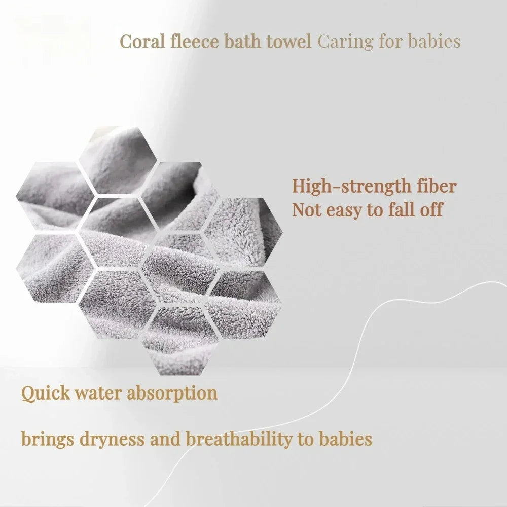 Hot Selling New Animal Hooded Baby Bath Towel Soft Cap - top-down view