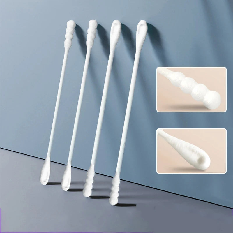 1 Box Sterile Baby Cotton Swabs Double Ended Spiral - front view