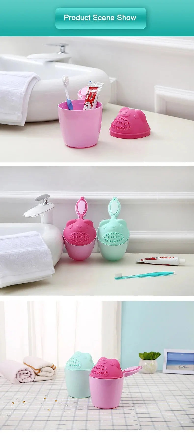 Baby Bath Caps Toddler Shampoo Cup Children Bathing