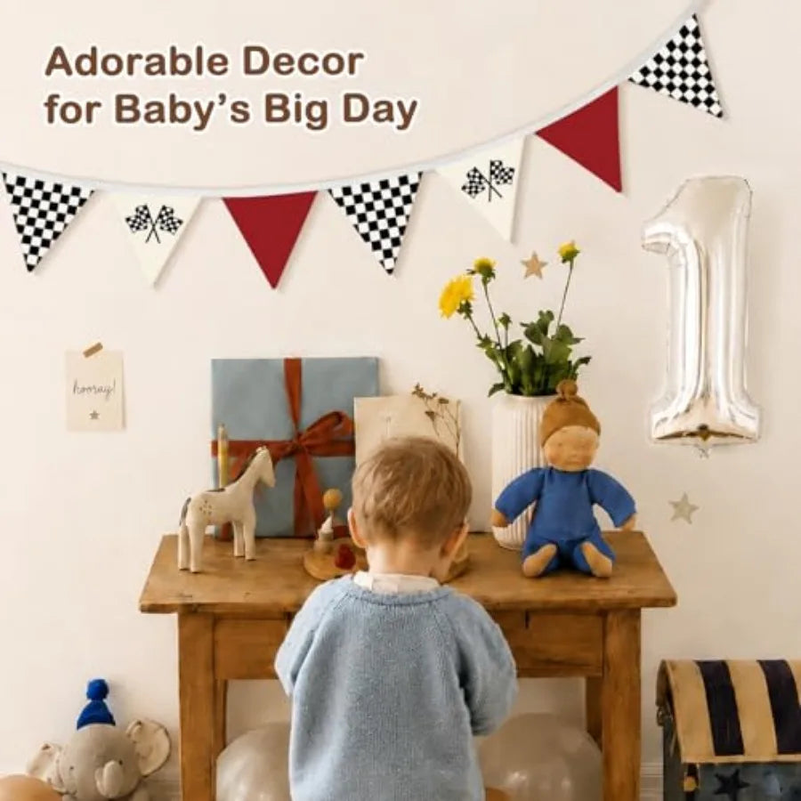 Cars Room Decor Toddler Nursery Playroom Checke Garl - detail view