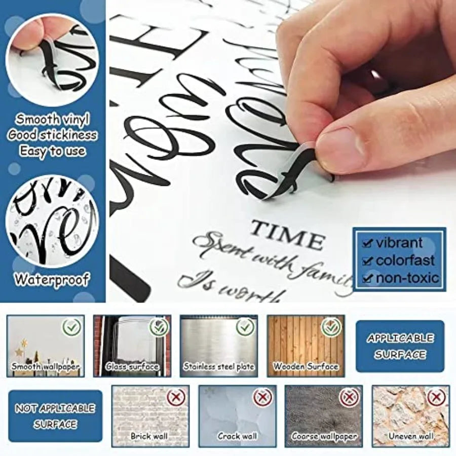 Wall Stickers Inspirational Quote Wall Decals Peel - set overview