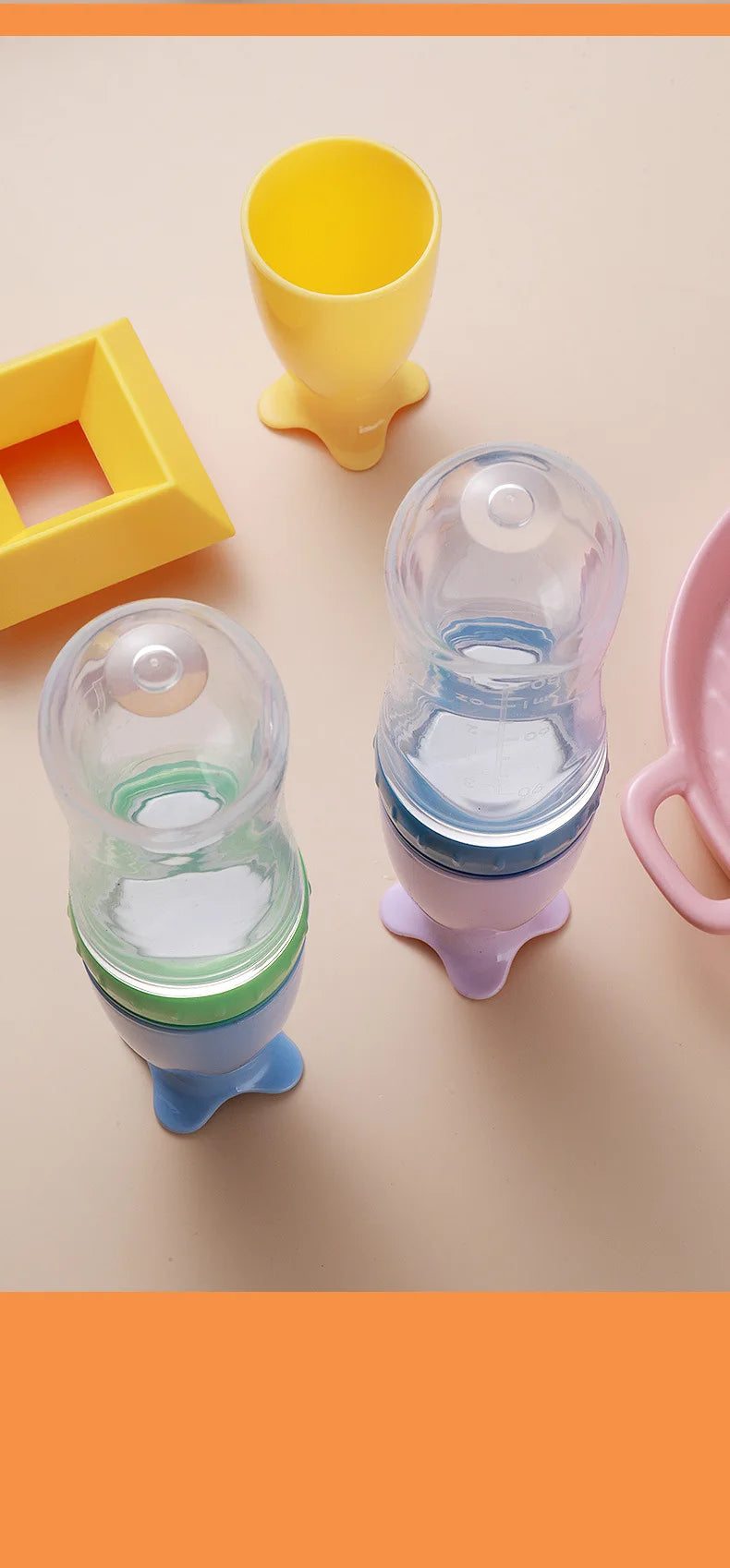 Safe Useful Silicone Baby Bottle Spoon Food Supplement