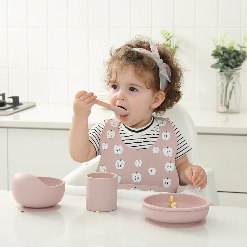 2PCS Baby Learning Spoons Utensils Set Food Grade - top-down view