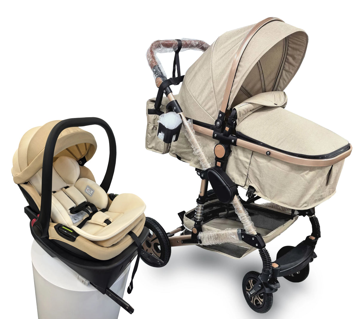 Baby Stroller Combo Car Seat Infant Pushchair Carry Cot - set overview