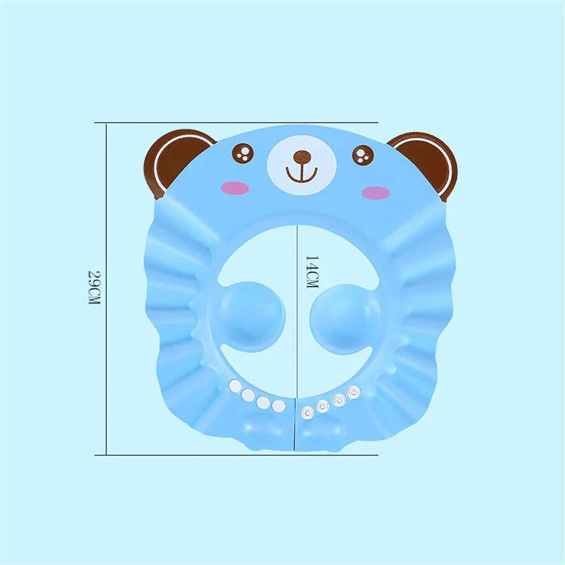 Baby Shower Soft Cap Adjustable Hair Wash Hat Kids Ear
