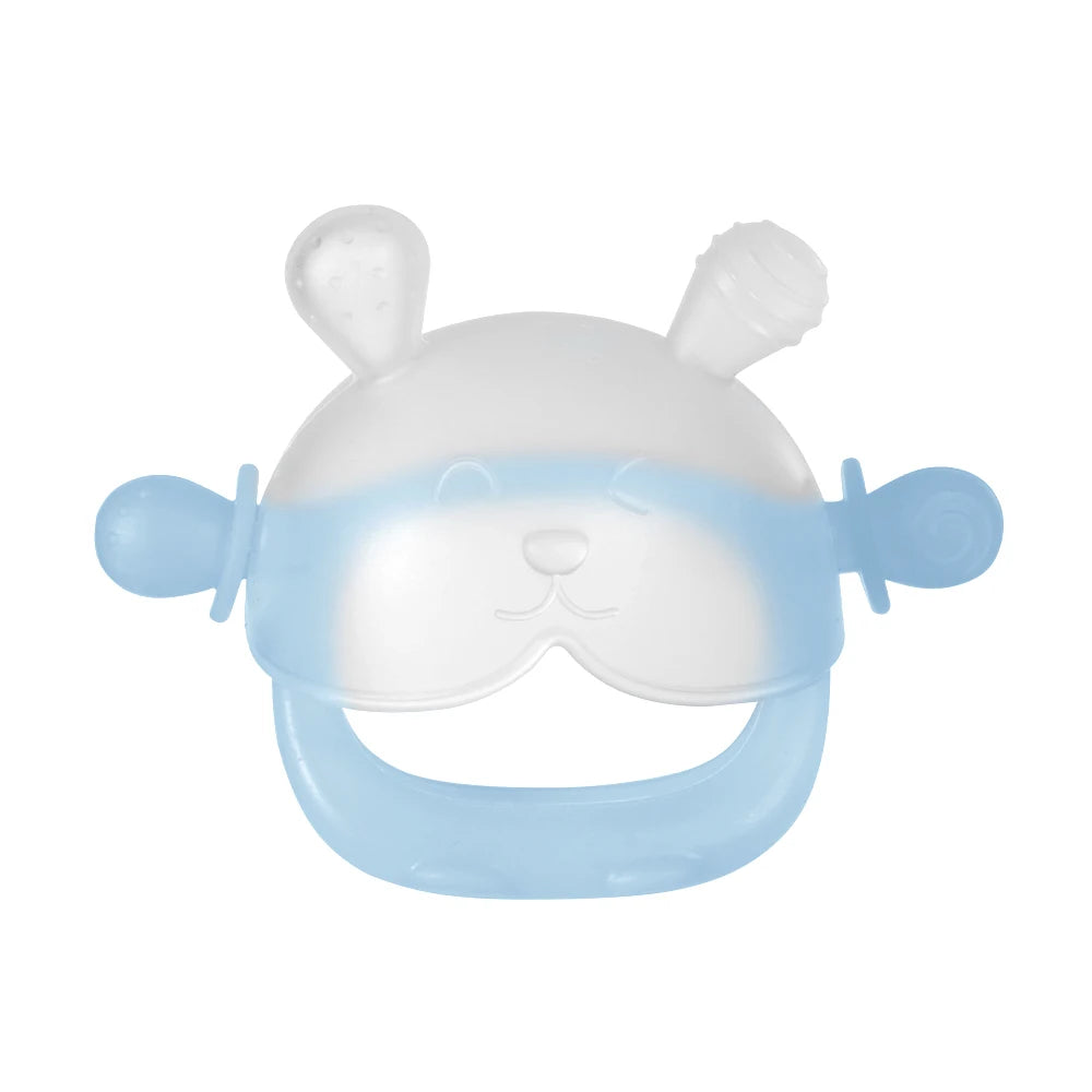 3 Pack BPA Free Silicone Baby Teething Mitten - top-down view