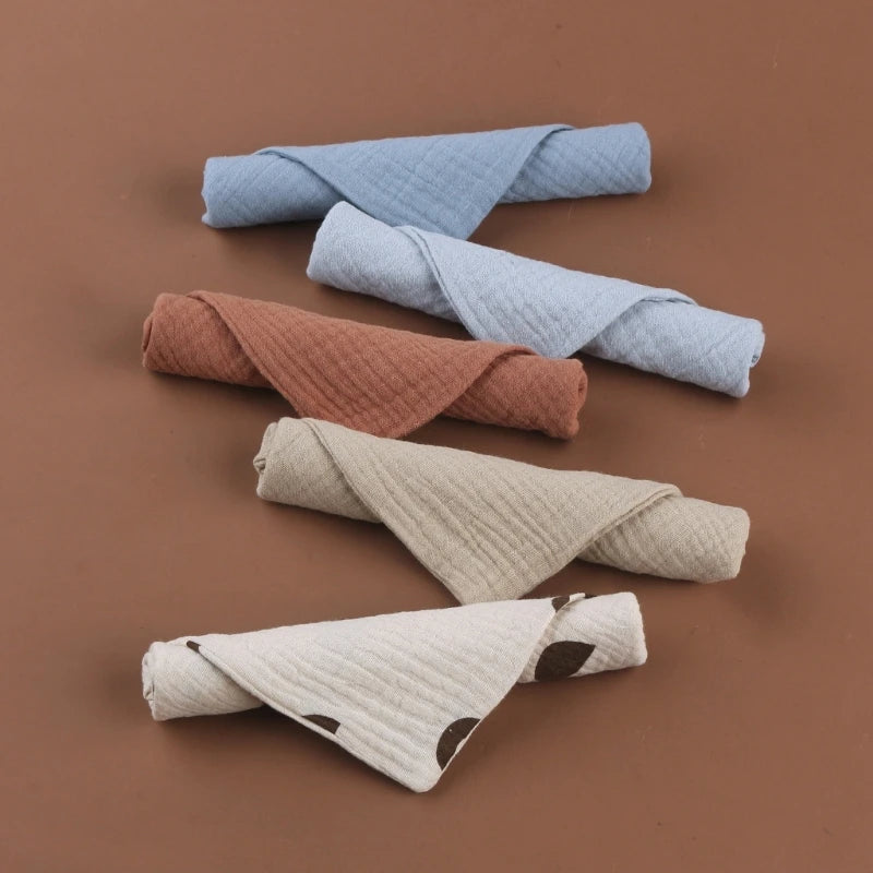 5PCS Soft Absorbent Gauze Cotton Baby Towels Wipe Face