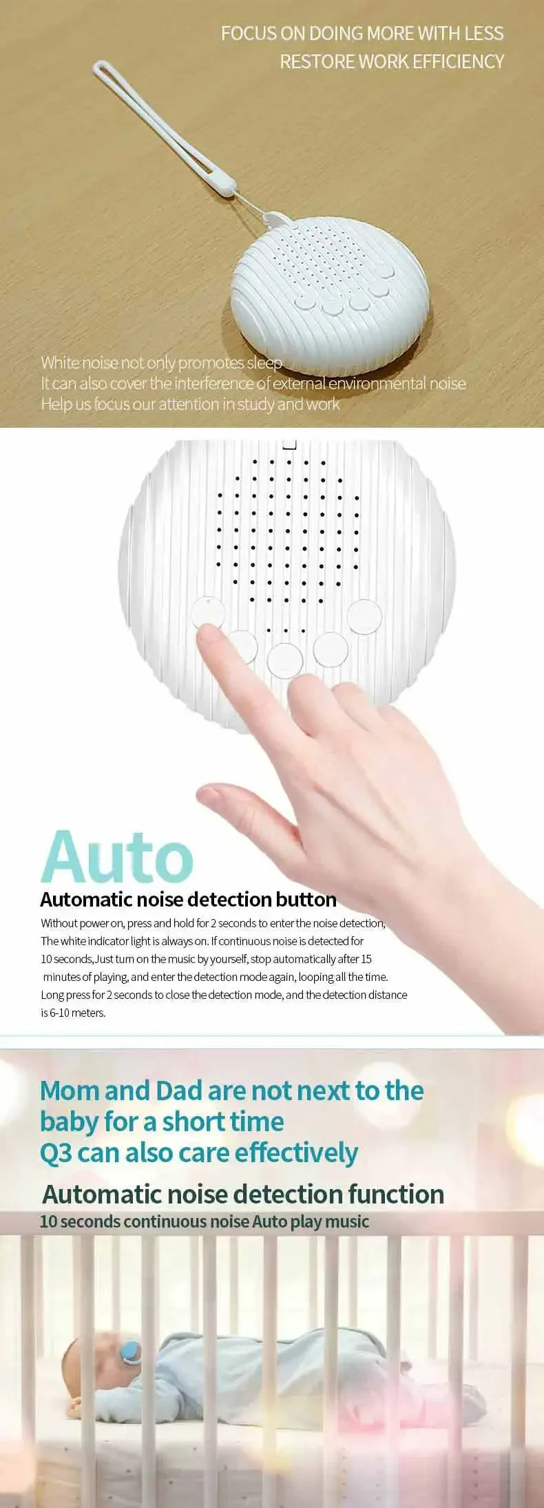 Baby White Noise Machine 10 uklidňujících zvuků