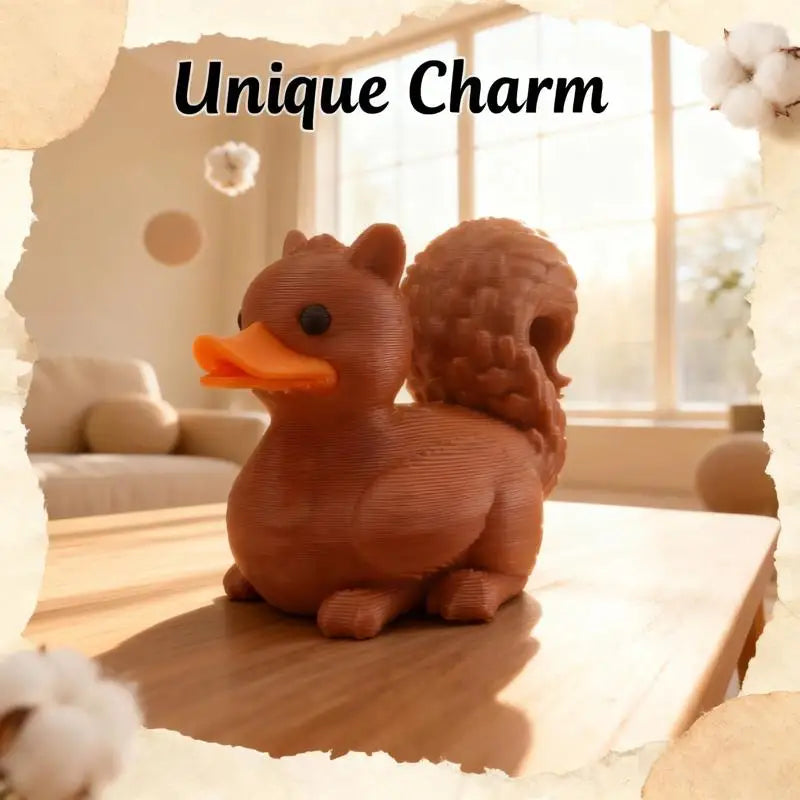 1Pc Cozy Squirrel Duck Animal Figurine - feature close-up
