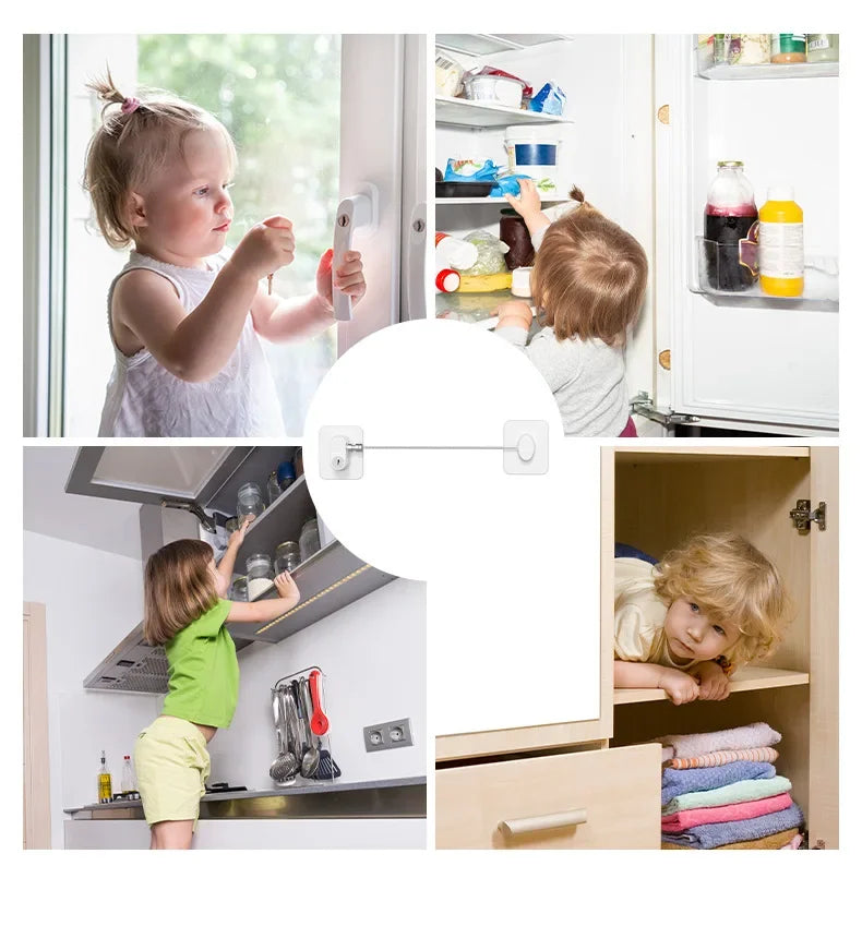 Baby Safe Refrigerator Lock Key Code Lock Baby Safety - top-down view