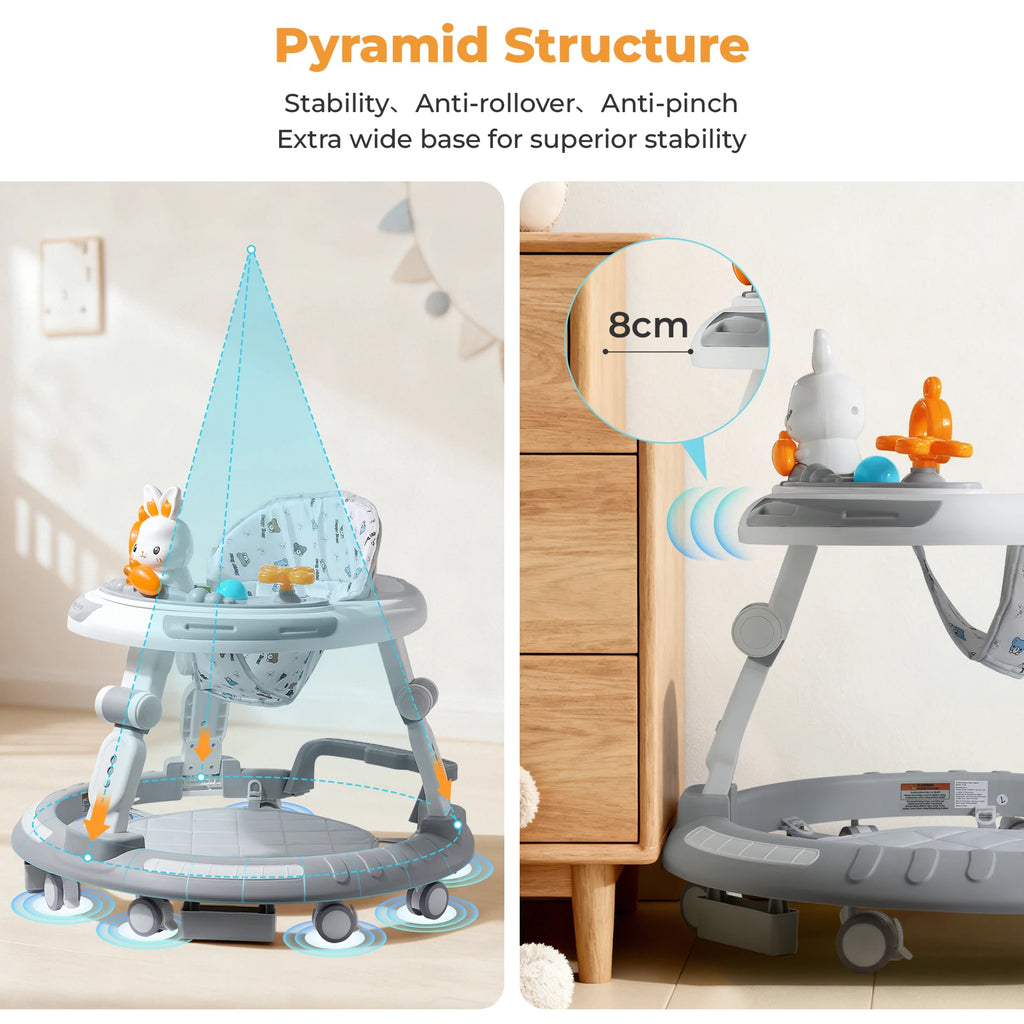Safety-Enhanced 4-In-1 Grow-With-Me Baby Walker Play - size reference
