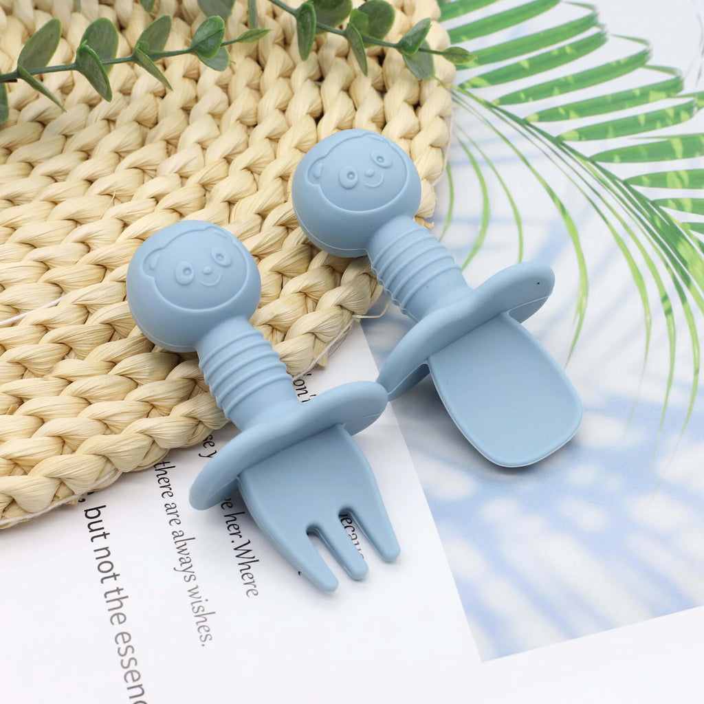 New Little Bear Pattern Baby Food Spoon Fork Short - detail view