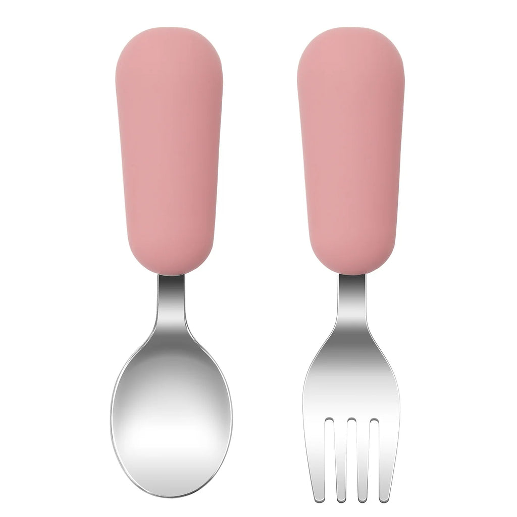 Color Kids 2PCS Stainless Steel Fork Spoon Baby Feeding