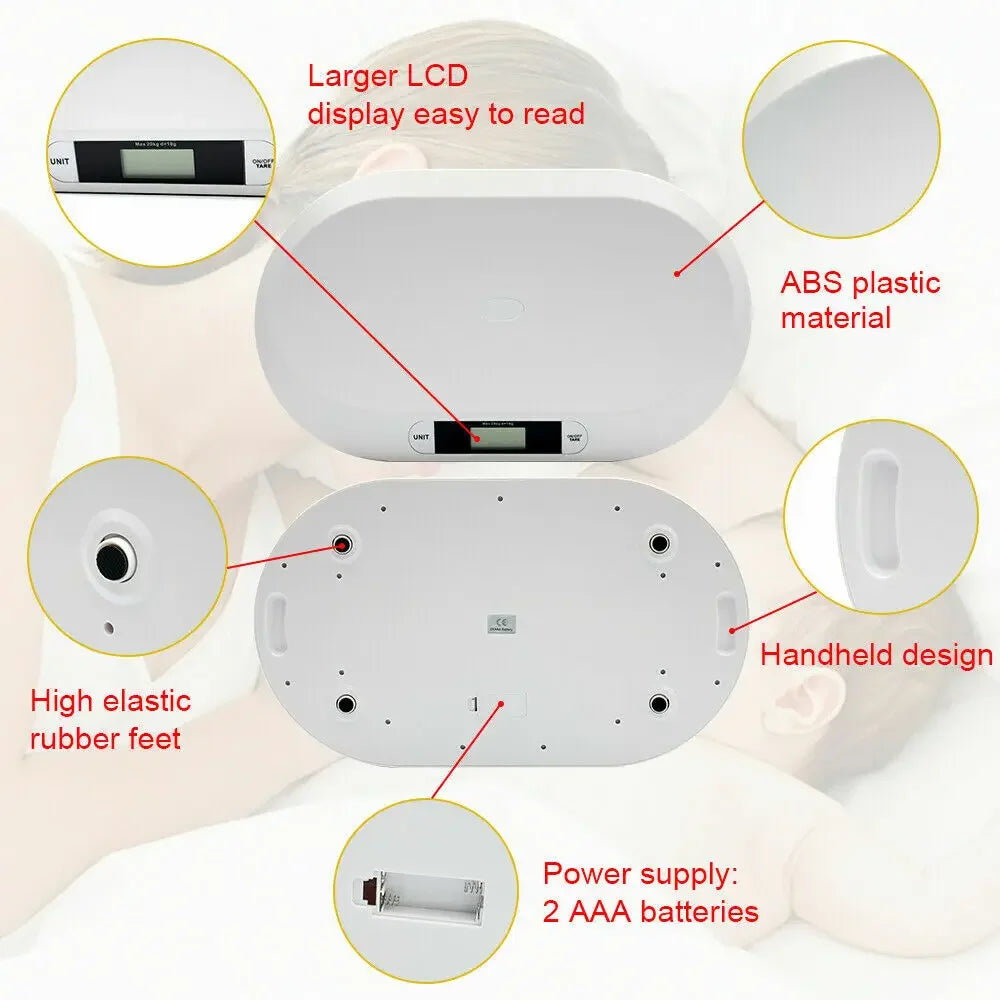 Digital Baby Scale 20kg Capacity Kitchen Scales Pet - detail view