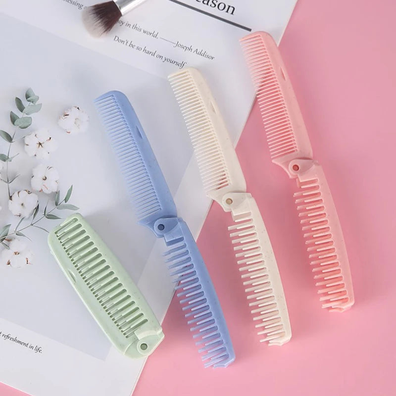 1Pc Portable Travel Hair Comb Brush Foldable Massage