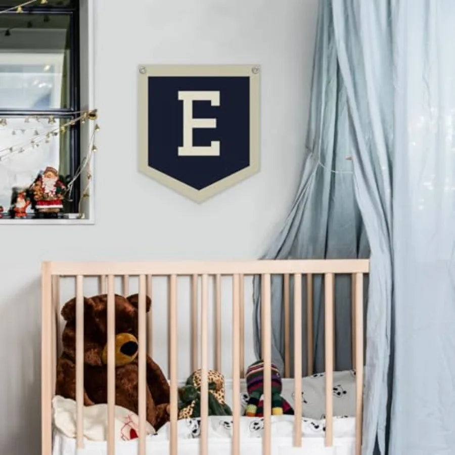 Toddler Boys Room Decor Name Pennant Flag Banner - detail view