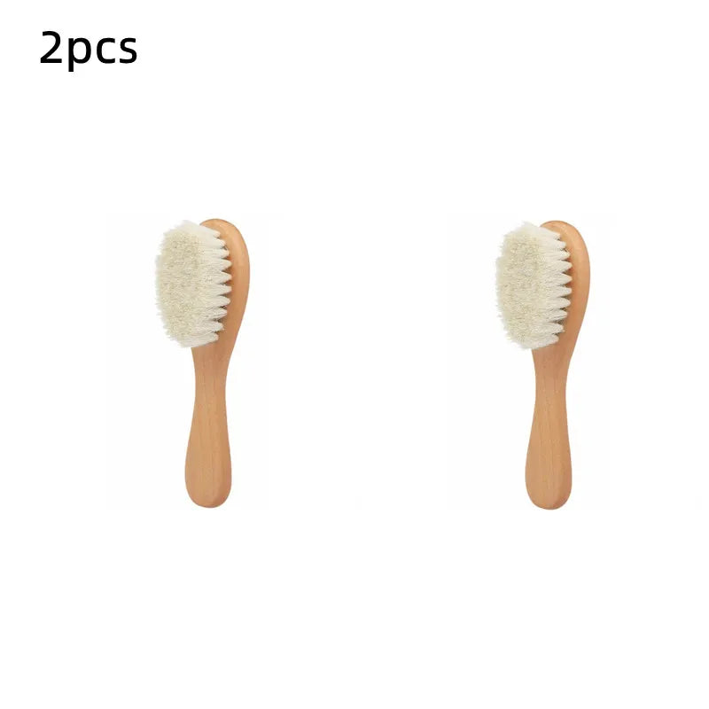 1 2 4pcs Baby Hair Brush Comb Set Newborn Wood Comb