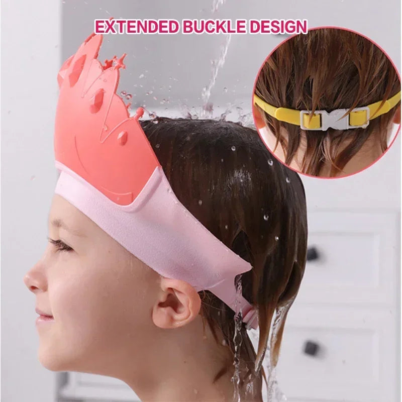 Children Shampoo Cap Adjustable Size Crown Baby Shower - packaging view