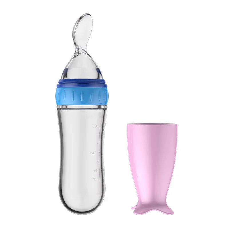Safe Useful Silicone Baby Bottle Spoon Food Supplement