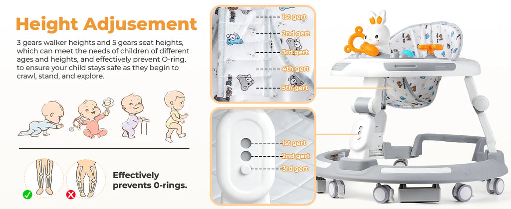 Safety-Enhanced 4-In-1 Grow-With-Me Baby Walker Play - top-down view
