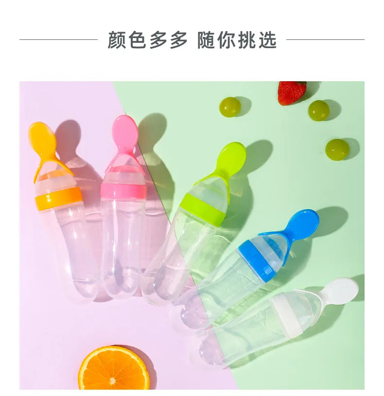 Squeezing Feeding Bottle Silicone Newborn Baby Training