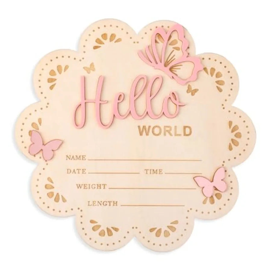 Newborn Announcement Sign, 15.5cm - front view