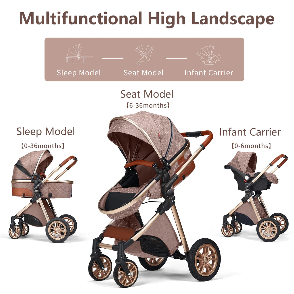 Vista Luxury Convertible Stroller 3-in-1 High Landscape - material close-up