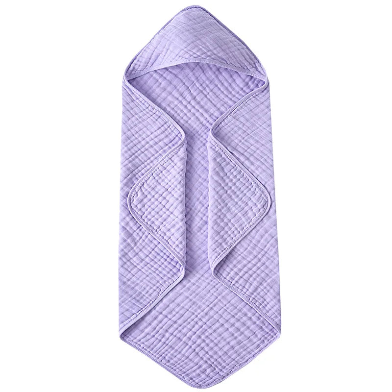 Solid Color 6-Layer Muslin Cotton Baby Bath Swaddle Blanket - feature close-up