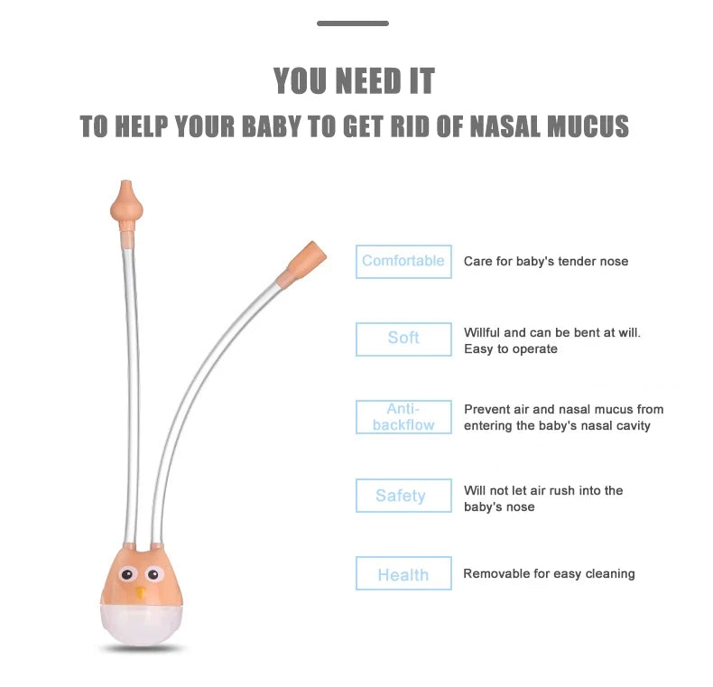 Newborn Baby Nasal Aspirator Children Nose Cleaner - top-down view