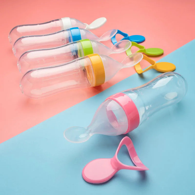 Squeezing Feeding Bottle Silicone Newborn Baby Training - detail view