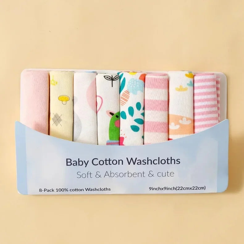 5 8 Pcs Cotton Newborn Baby Towels Set Saliva Towel