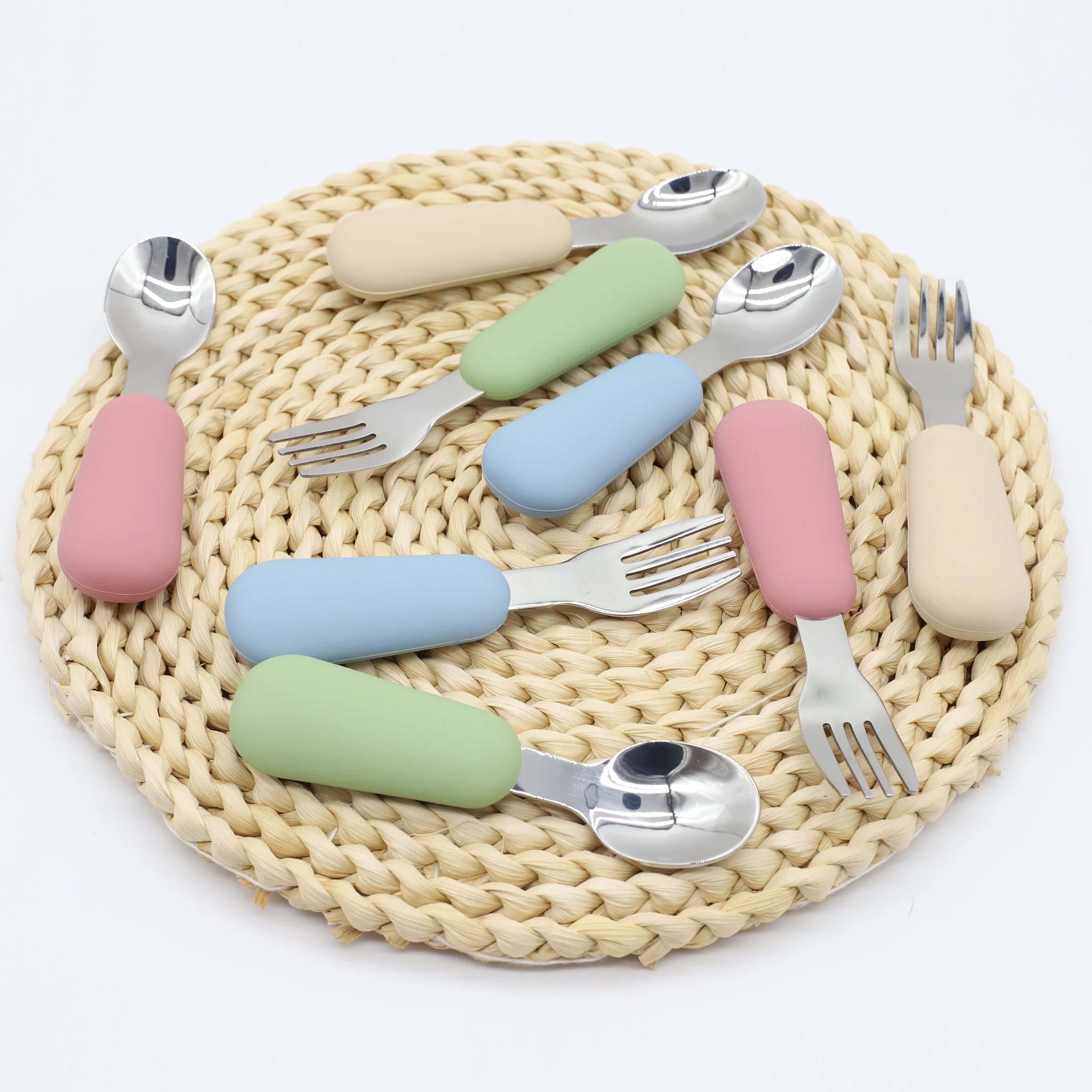 Silicone stainless steel spoon fork food grade 304 - size reference