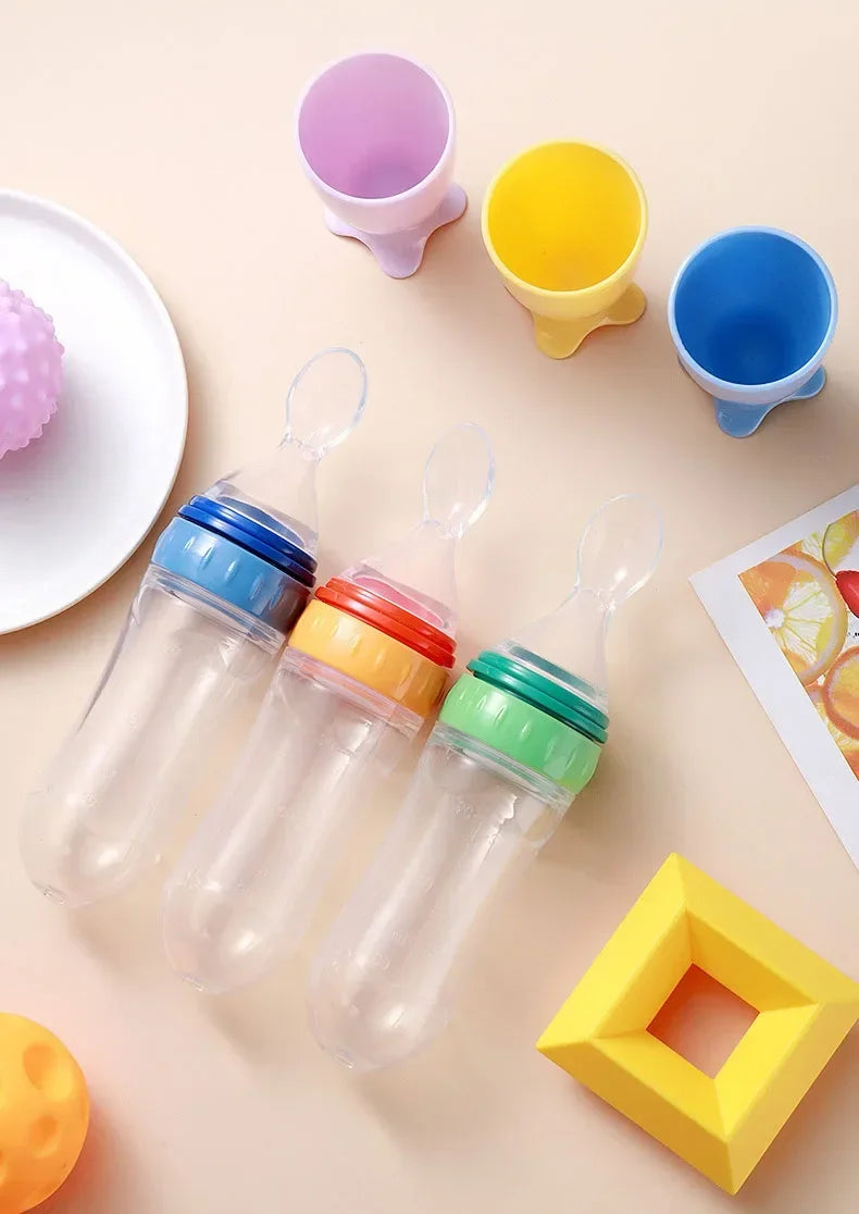 Safe Useful Silicone Baby Bottle Spoon Food Supplement