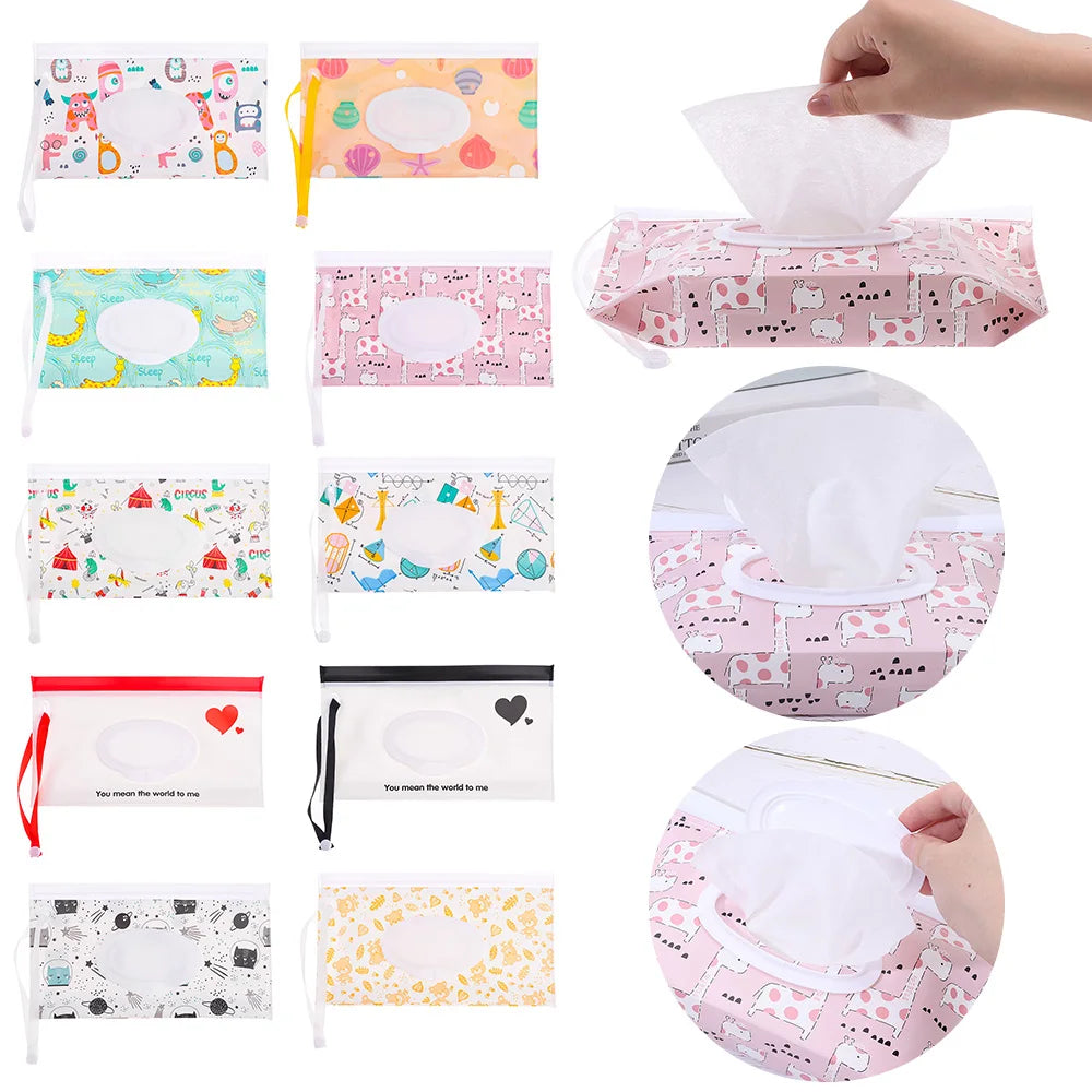 Cute EVA Baby Wet Wipe Pouch Wipes Holder Case Flip - material close-up