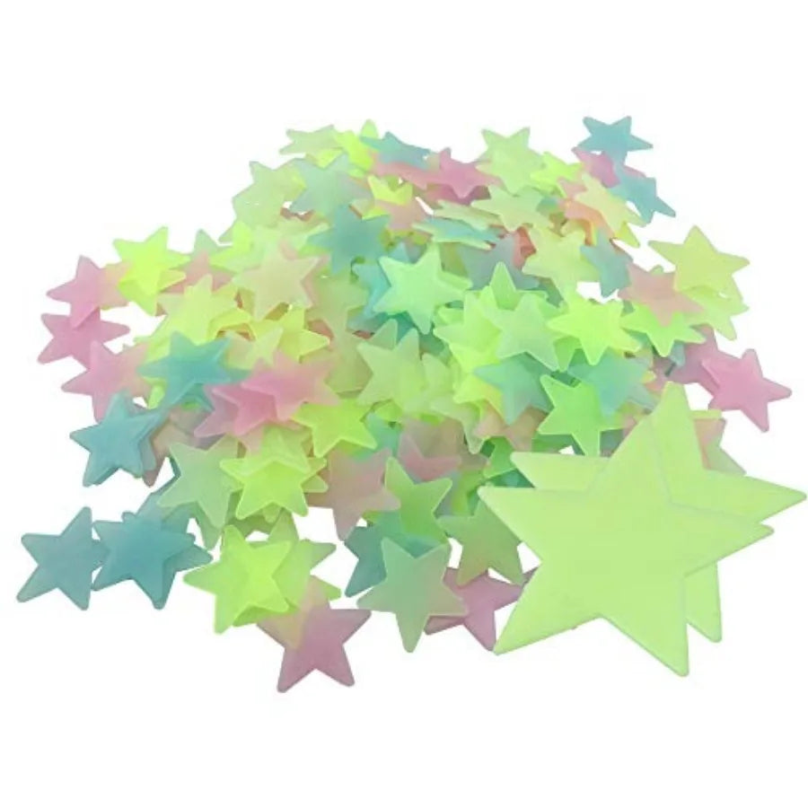 200PCS 2 Glow Dark Luminous Stars Fluorescent - front view