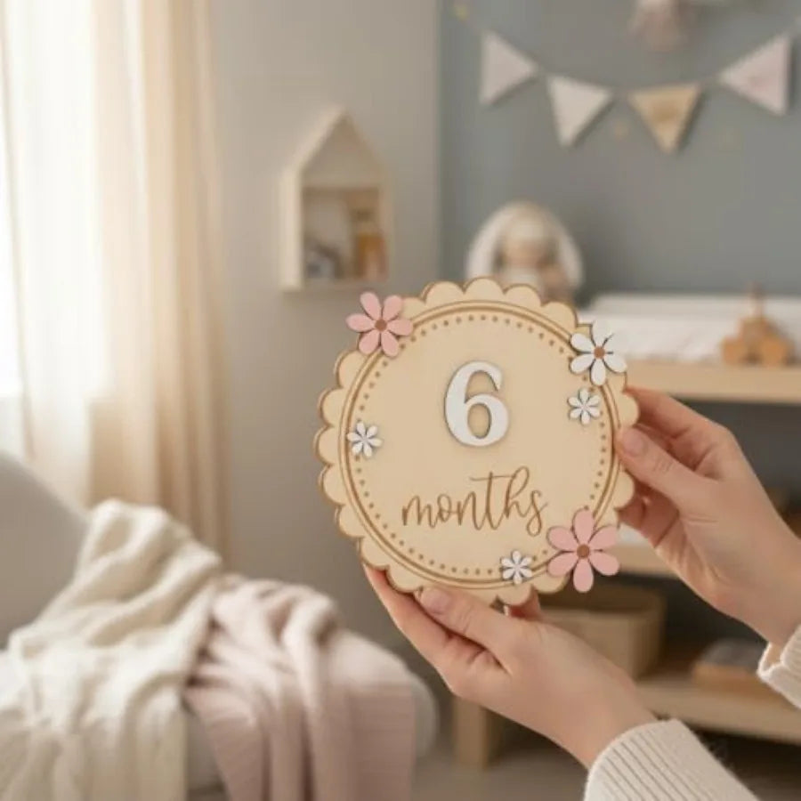 Baby Girl Monthly Milestone Signs - set overview