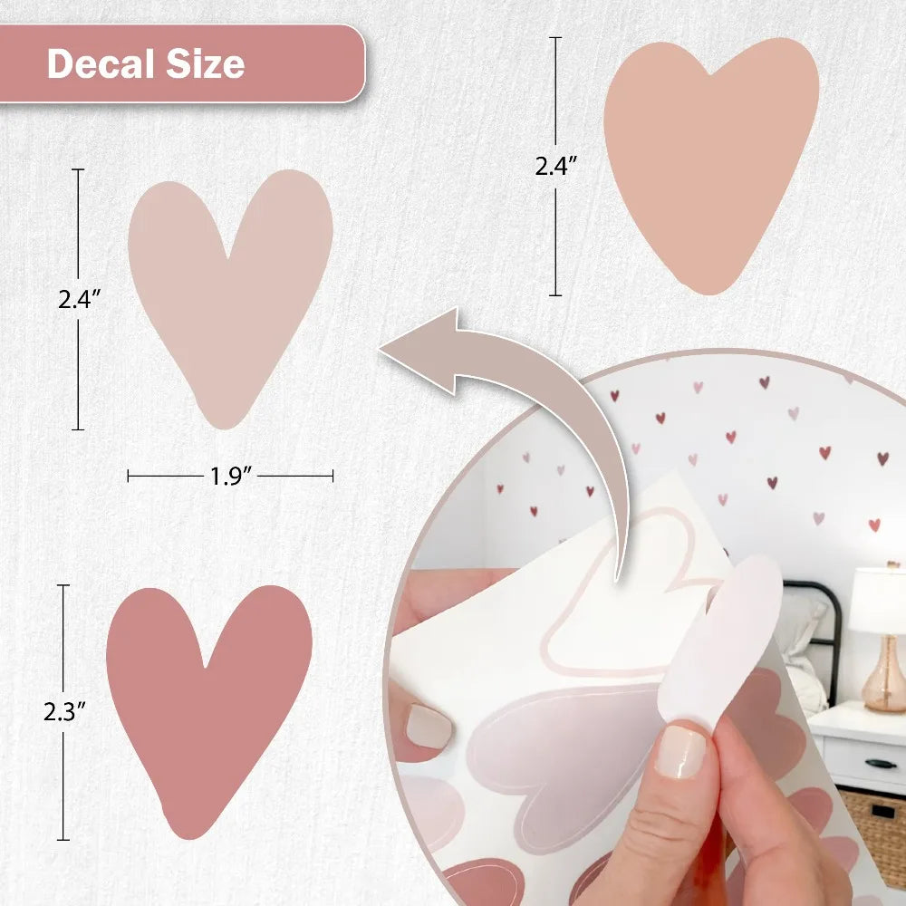 Bohemian Style Heart-Shaped Vinyl Wall Decals Peel - packaging view