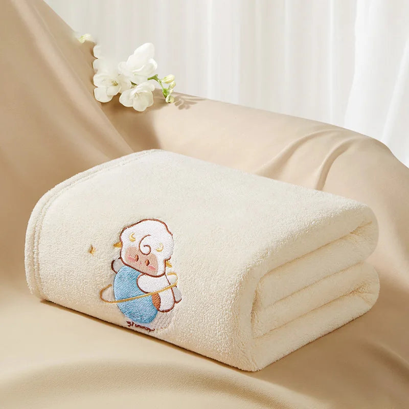 AIBEDILA Toddler Coral Velvet Bathrobe Soft