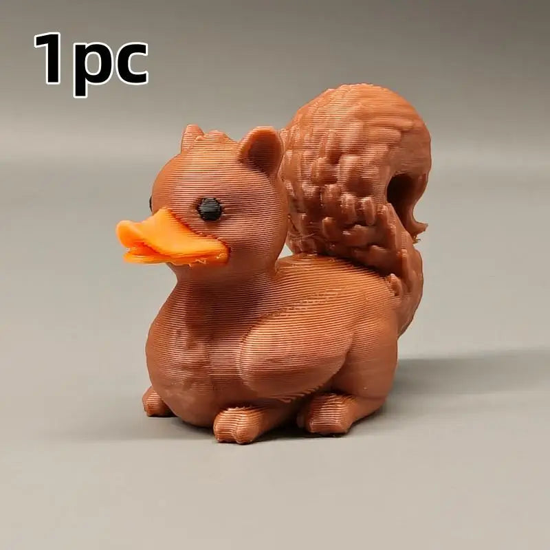 1Pc Cozy Squirrel Duck Animal Figurine - set overview