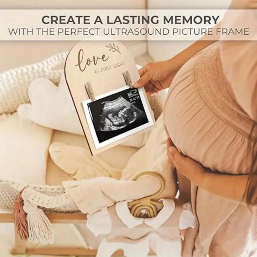 Cute Solid Wood Ultrasound Photo Frame Pregnancy - size reference