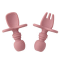 Color Kids 2PCS Silicone Baby Tableware Set Soft Fork