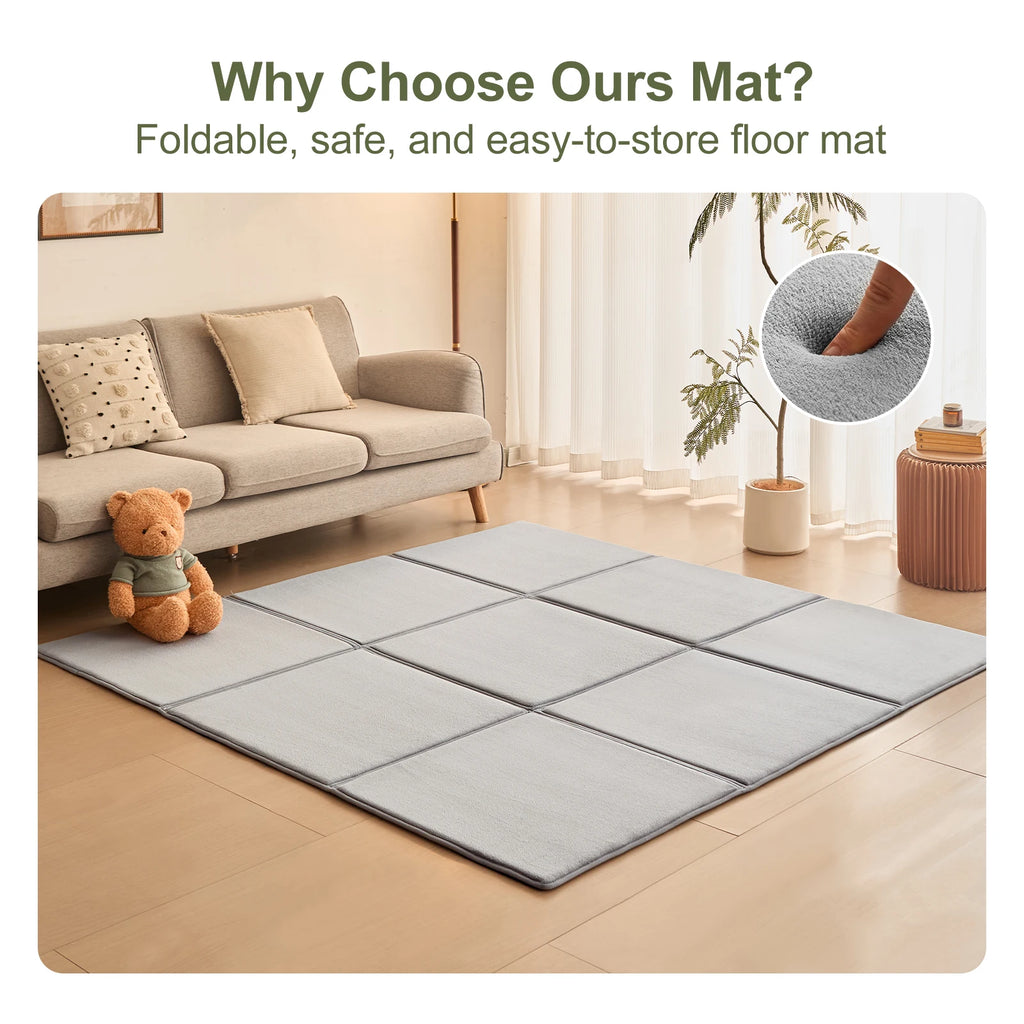 Goyuu Foldable Baby Play Mat for Floor, 50x50 Inch - lifestyle in-use