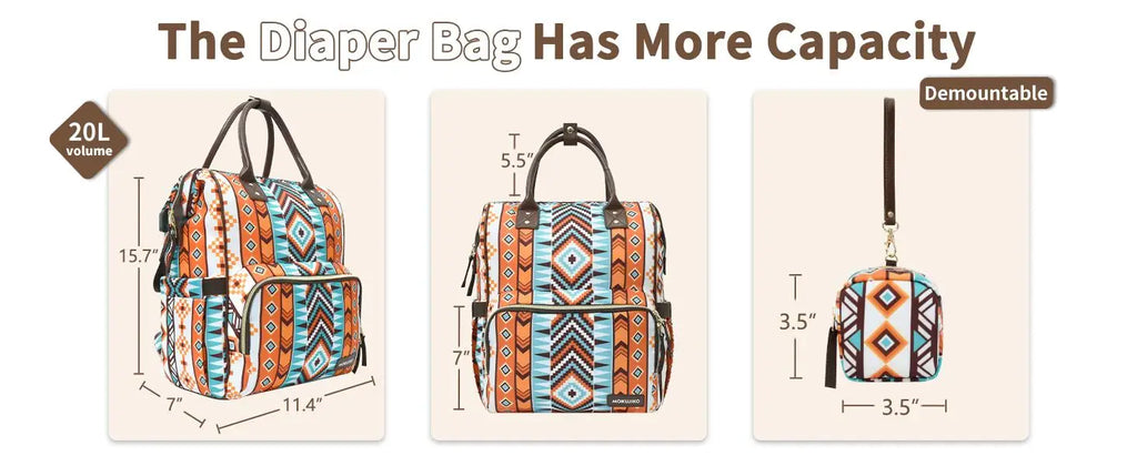 Wrangler style unisex diaper backpack spacious baby bag