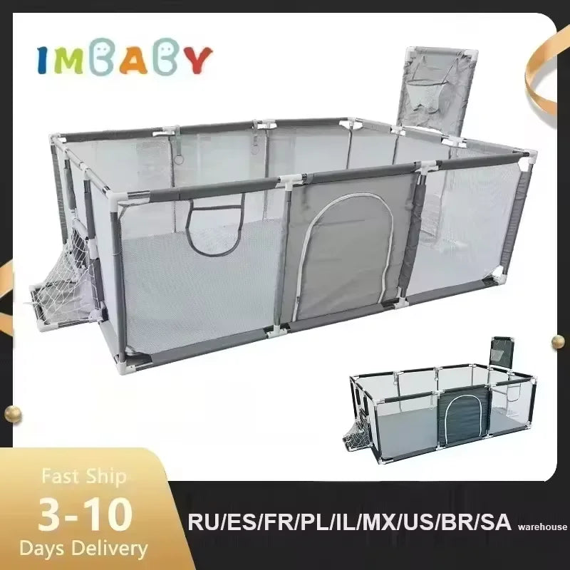 IMBABY Baby Playpens Indoor Baby Corralitos Safety - front view