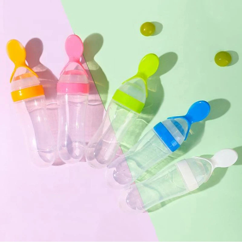 Squeezing Feeding Bottle Silicone Newborn Baby Training - packaging view