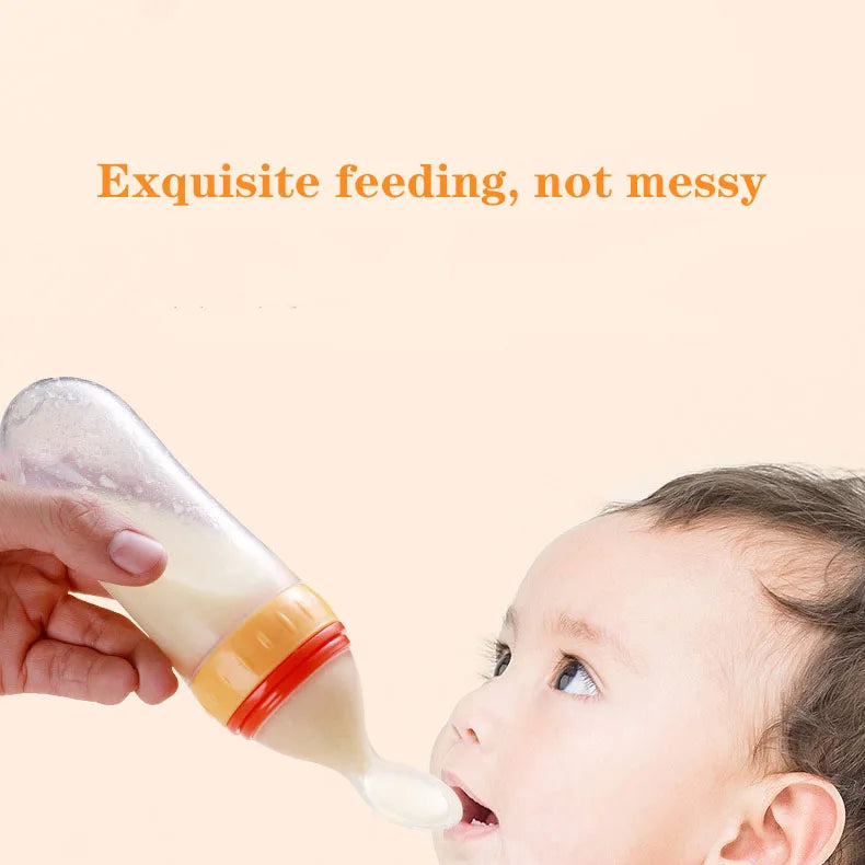 Safe Useful Silicone Baby Bottle Spoon Food Supplement