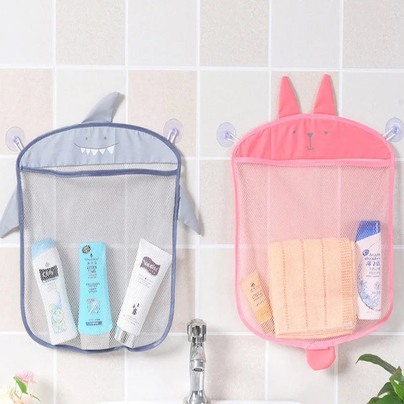 Mesh Baby Bath Toy Storage Bags Sucker Design Baby Bath