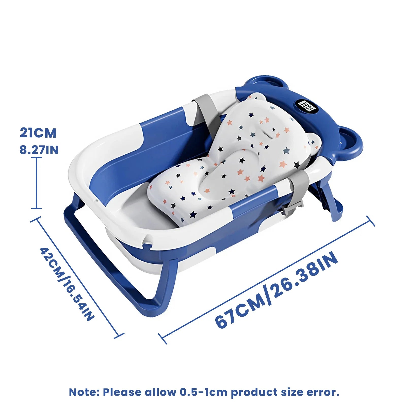 Newborn Collapsible Baby Bathtub Portable Travel Tub - side angle