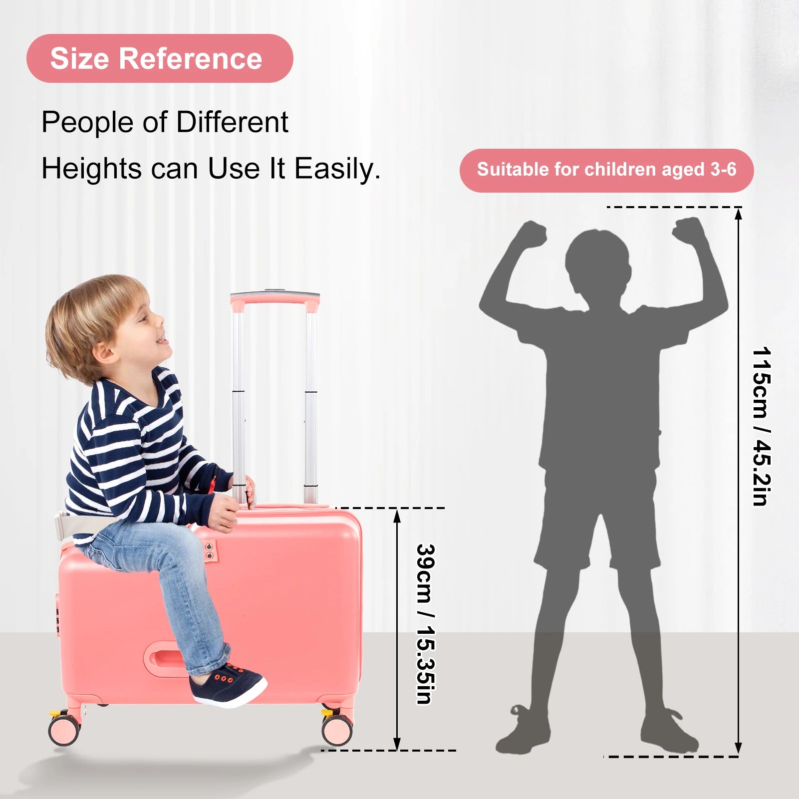 Kids Ride Suitcase Childrens Travel Suitcase 20 Inch