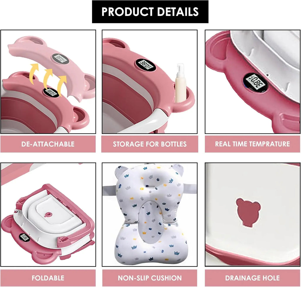 Newborn Collapsible Baby Bathtub Portable Travel Tub